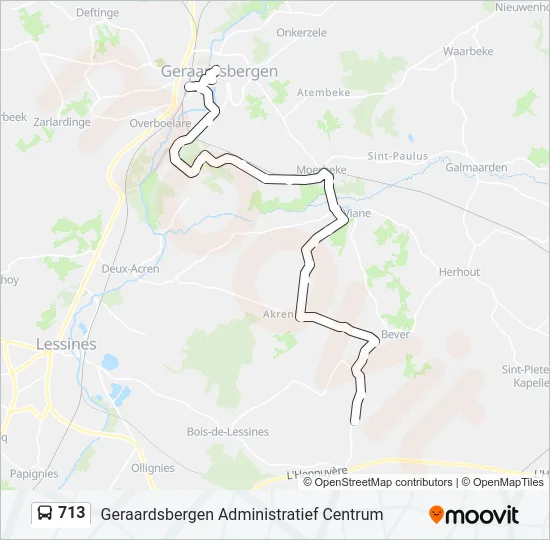 713 Bus Line Map