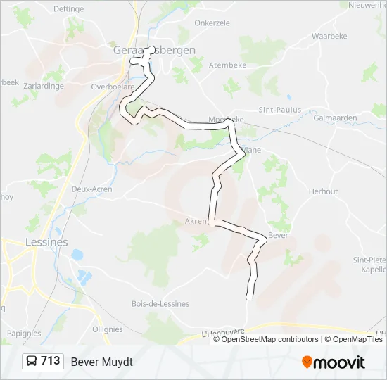 713 Bus Line Map