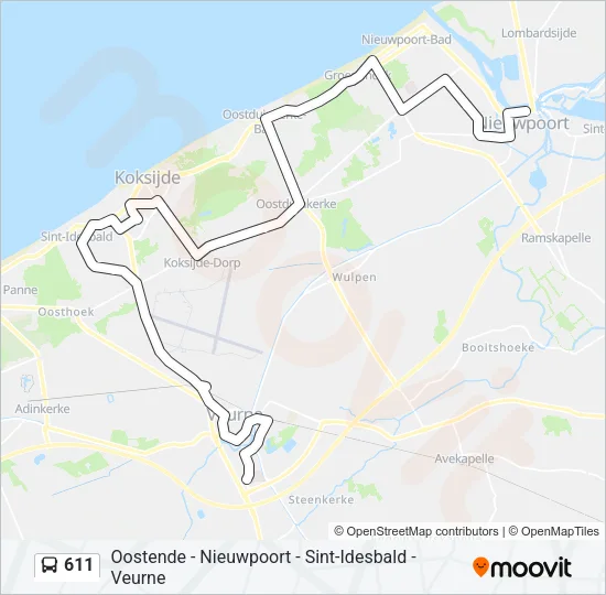 611 Bus Line Map