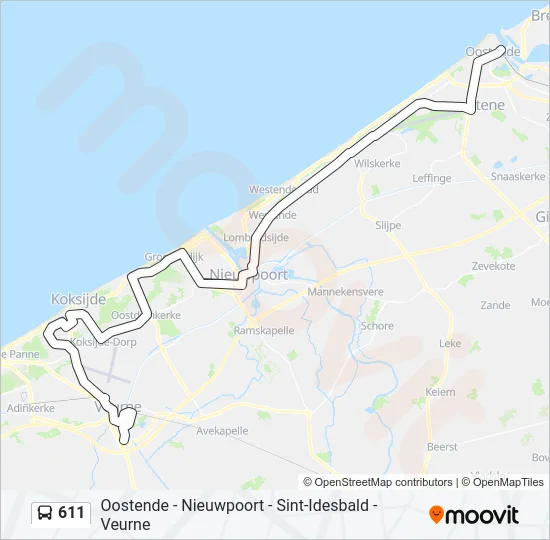 611 Bus Line Map