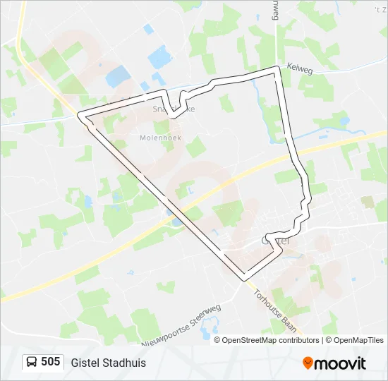505 Bus Line Map