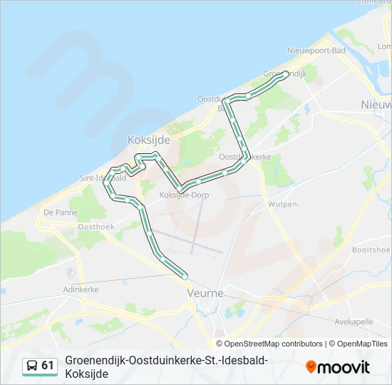 61 Bus Line Map