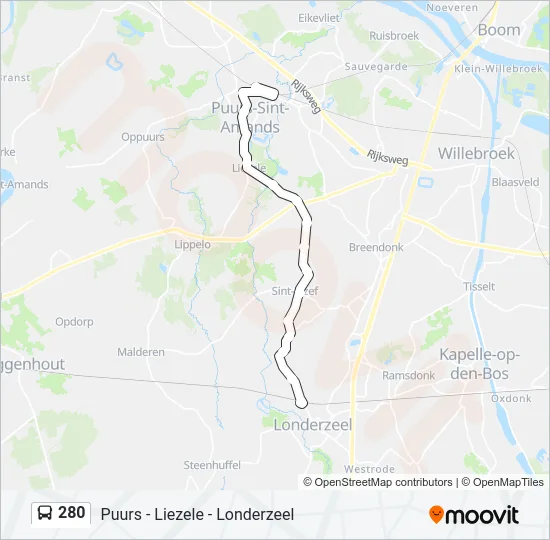 280 Bus Line Map