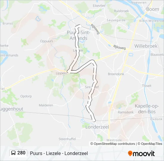 280 Bus Line Map