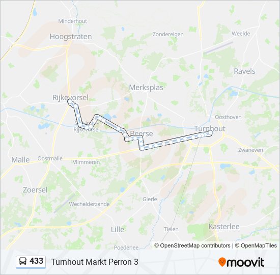 433 bus Line Map