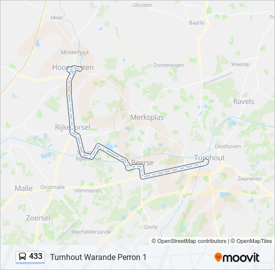 Plan de la ligne 433 de bus