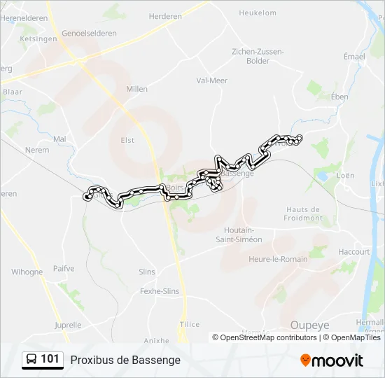 101 Bus Line Map