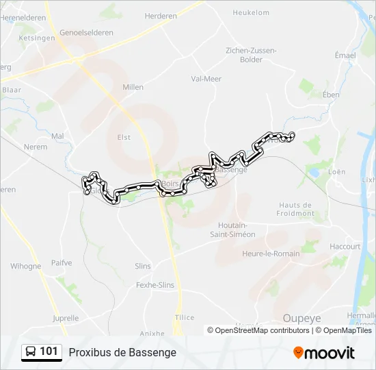 101 Bus Line Map