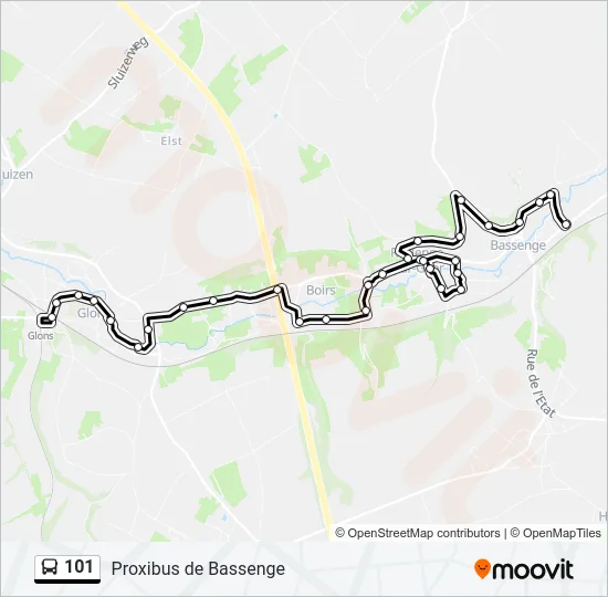 101 Bus Line Map