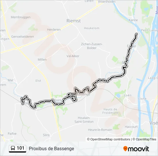 101 Bus Line Map