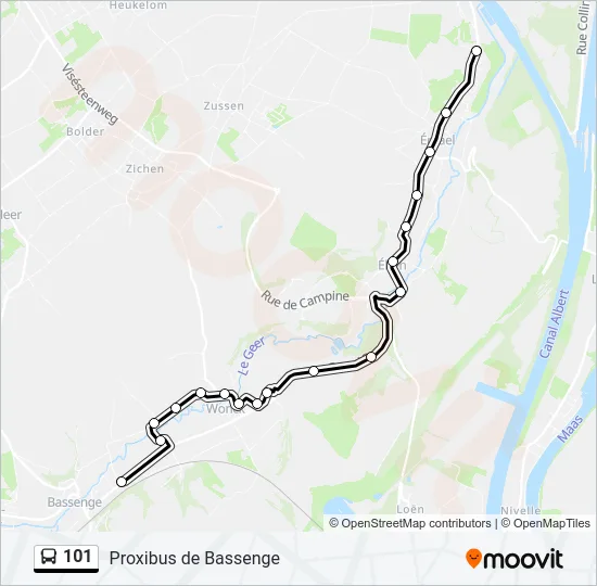101 Bus Line Map