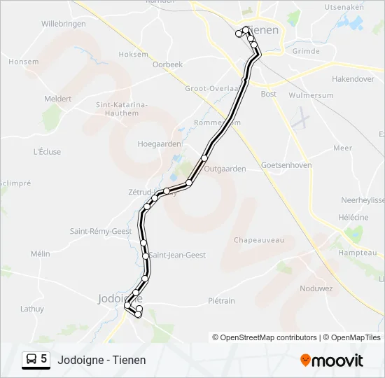 5 Bus Line Map