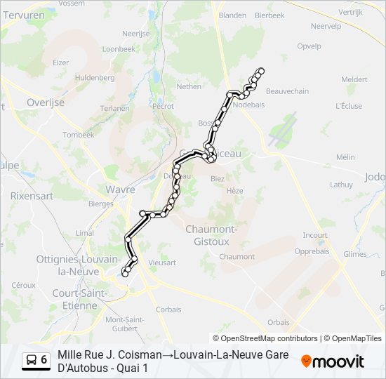 Plan de la ligne 6 de bus