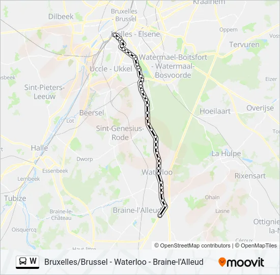 W Bus Line Map
