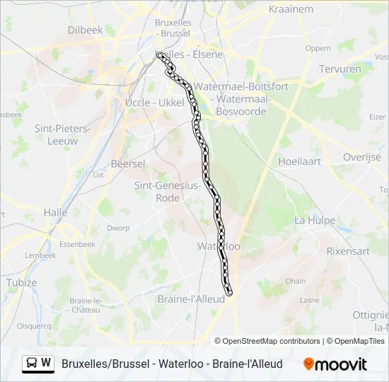 W Bus Line Map
