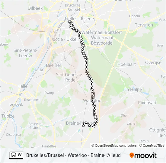 W Bus Line Map