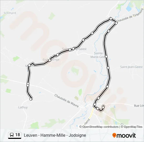 18 Bus Line Map
