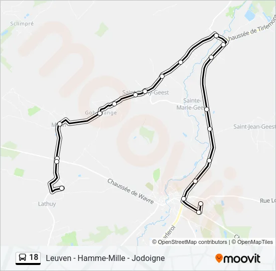 18 Bus Line Map