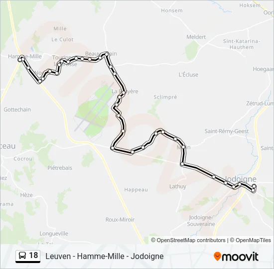 18 Bus Line Map