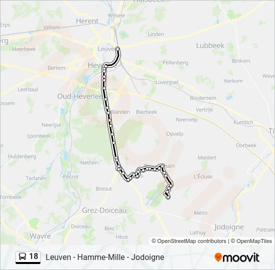 18 Bus Line Map