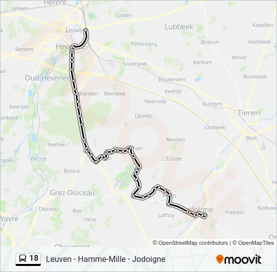 18 Bus Line Map