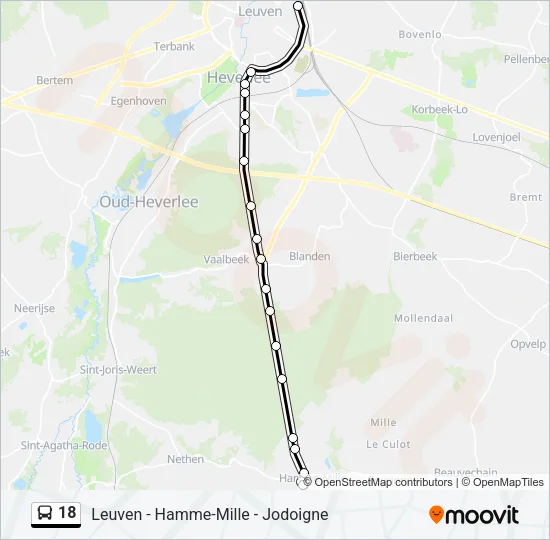 18 Bus Line Map