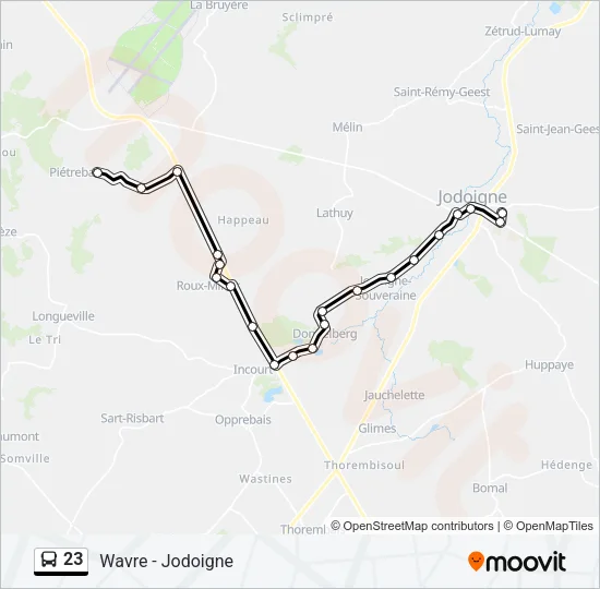 23 Bus Line Map