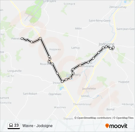 23 Bus Line Map