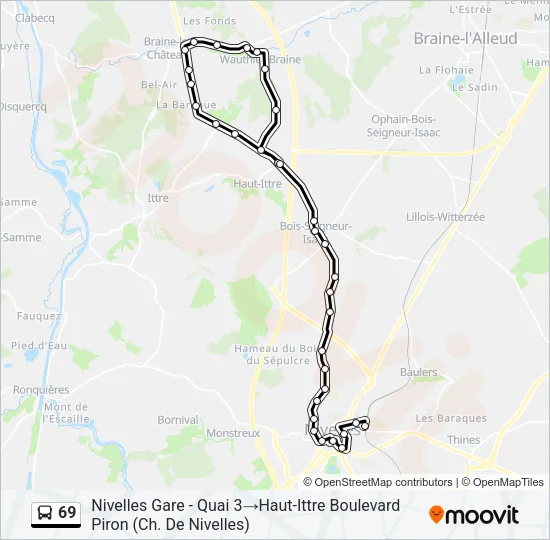 69 Bus Line Map