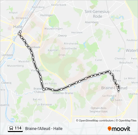 114 Bus Line Map