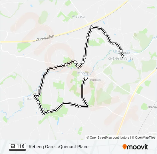 116 Bus Line Map