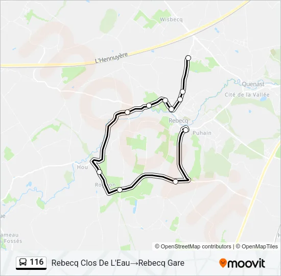 116 Bus Line Map