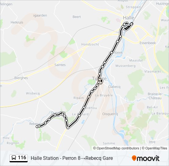 Plan de la ligne 116 de bus