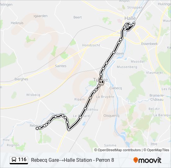 Plan de la ligne 116 de bus