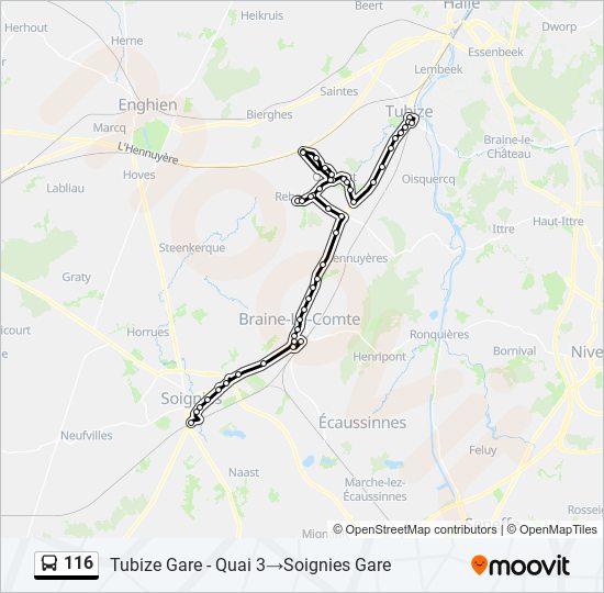 116 bus Line Map