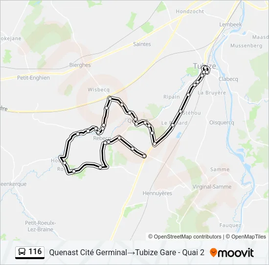 116 Bus Line Map