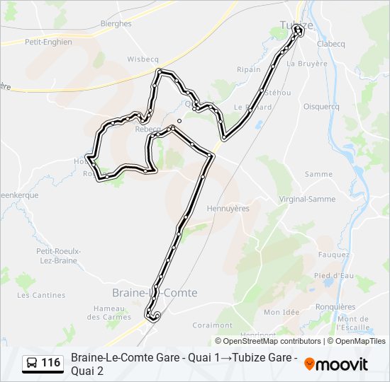 116 bus Line Map