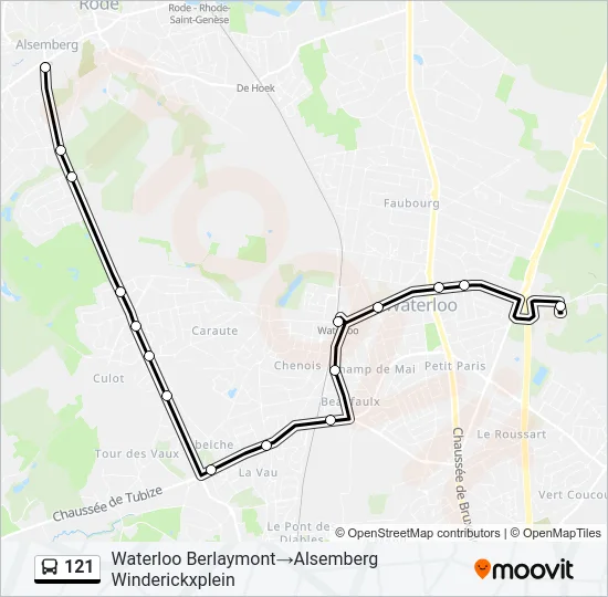121 Bus Line Map