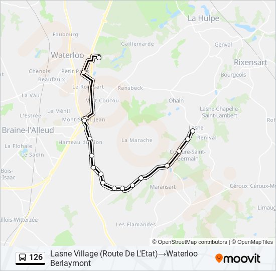 126 bus Line Map