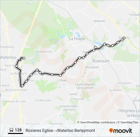 128 Bus Line Map