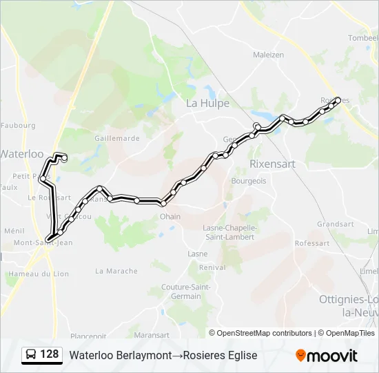 128 Bus Line Map