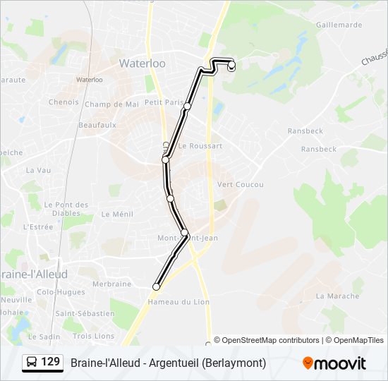 Plan de la ligne 129 de bus