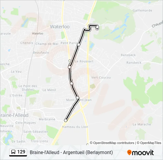 129 Bus Line Map
