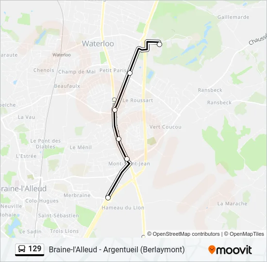 129 Bus Line Map