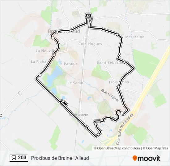 203 Bus Line Map