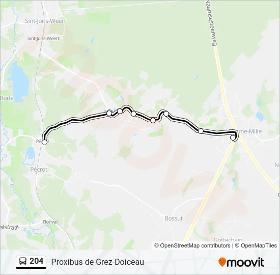 204 Bus Line Map