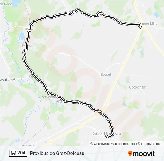 204 Bus Line Map