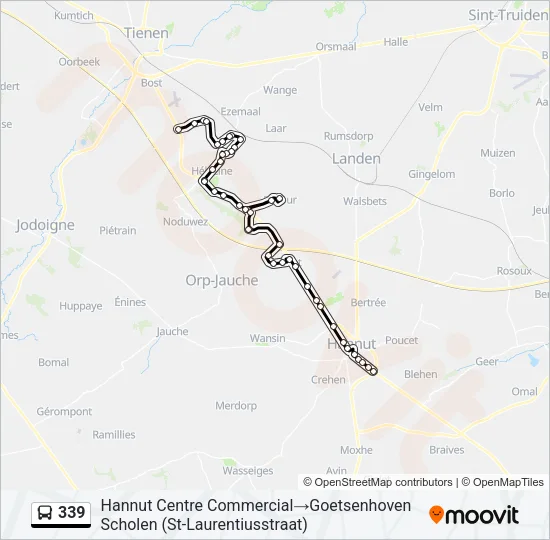 339 Bus Line Map