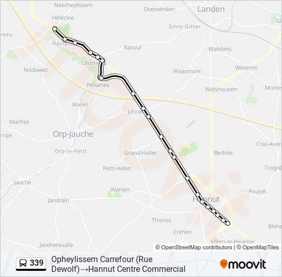 Plan de la ligne 339 de bus