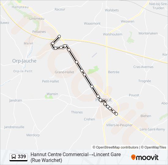 Plan de la ligne 339 de bus